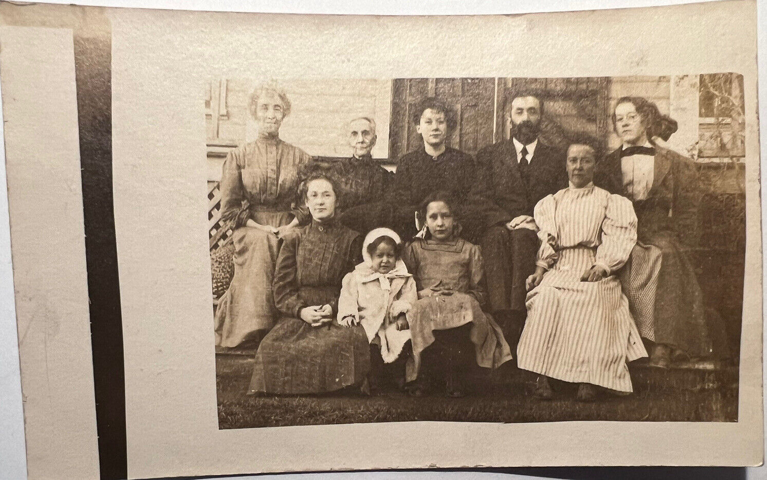 1907 RPPC FAMILY FOUR GENERATIONS Porch Photo B4