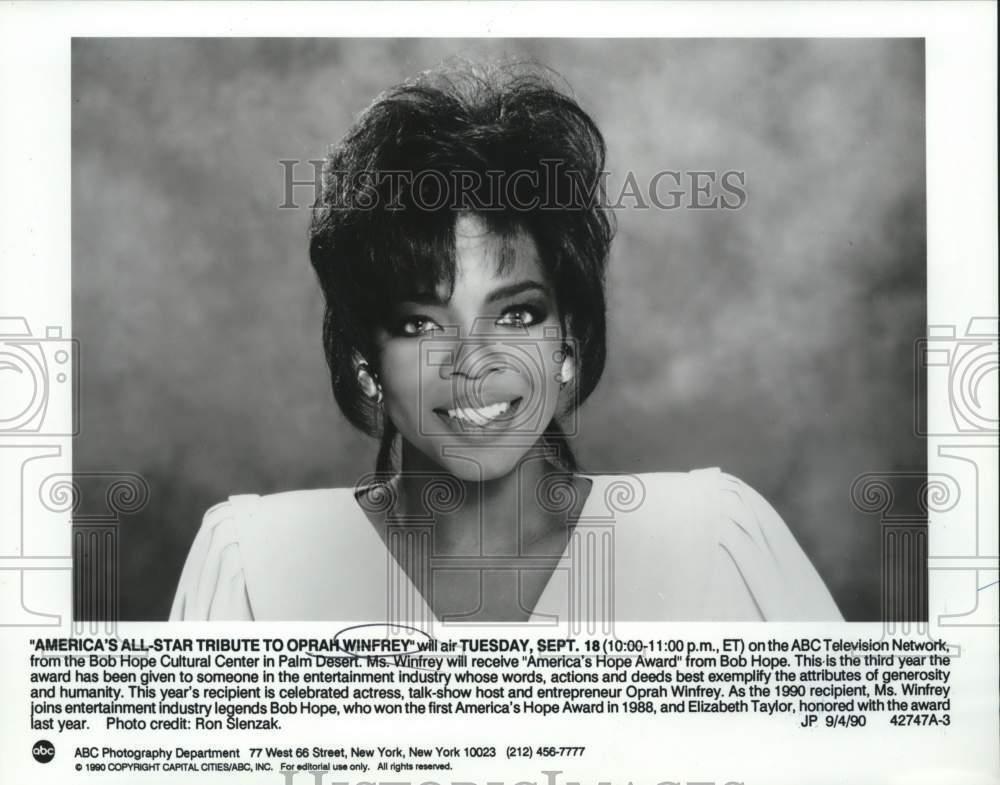 1990 Press Photo Talk-Show Host-Actress-Entrepreneur Oprah Winfrey - nox50012