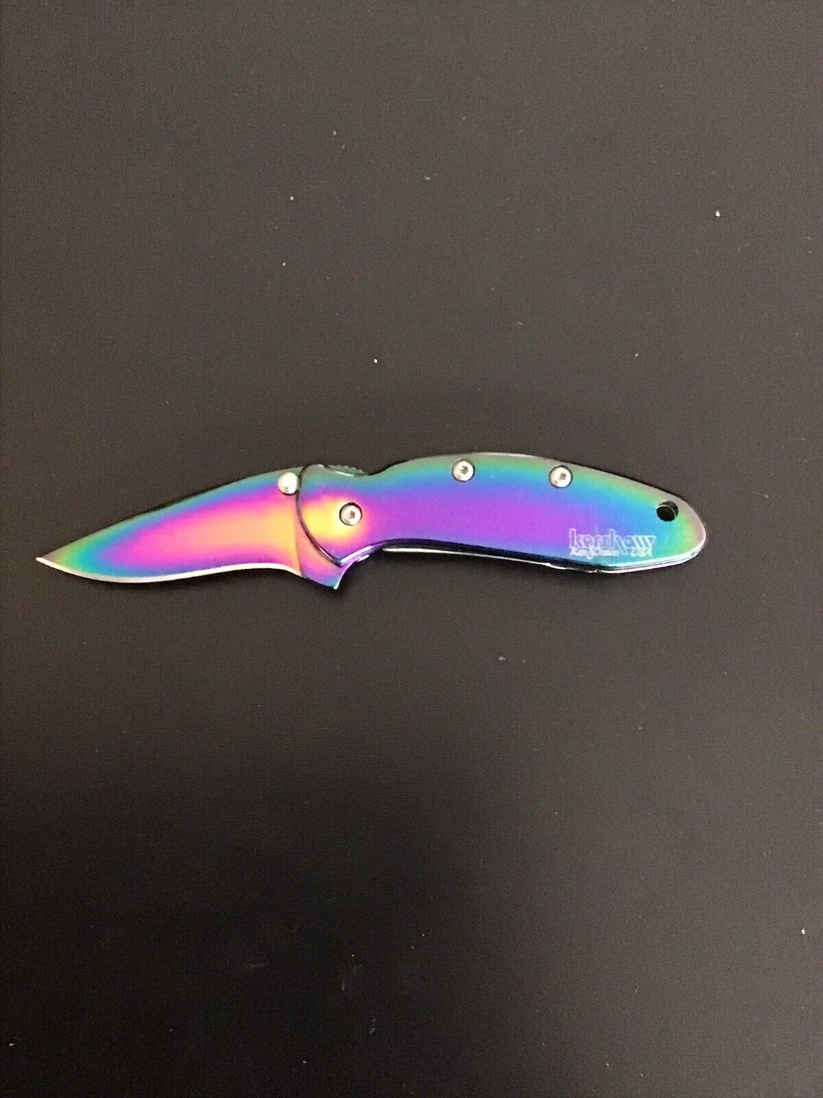 Kershaw Chive Rainbow 1600VIB Assisted Open Plain Edge Folding Pocket Knife