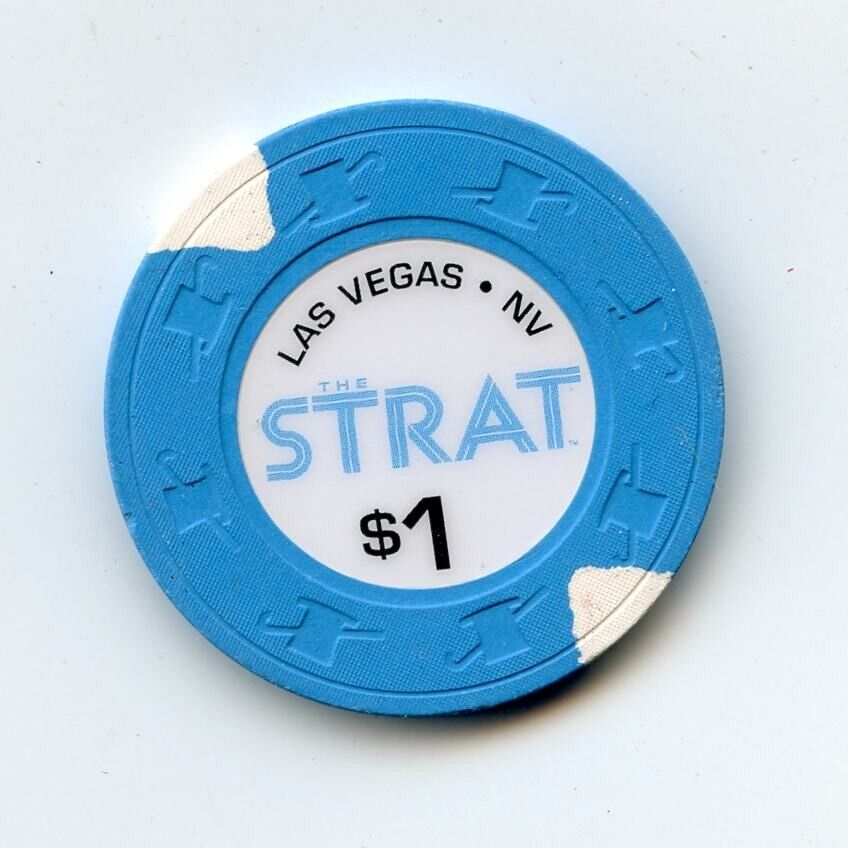 1.00 Chip from the Strat Casino Las Vegas Nevada White Center