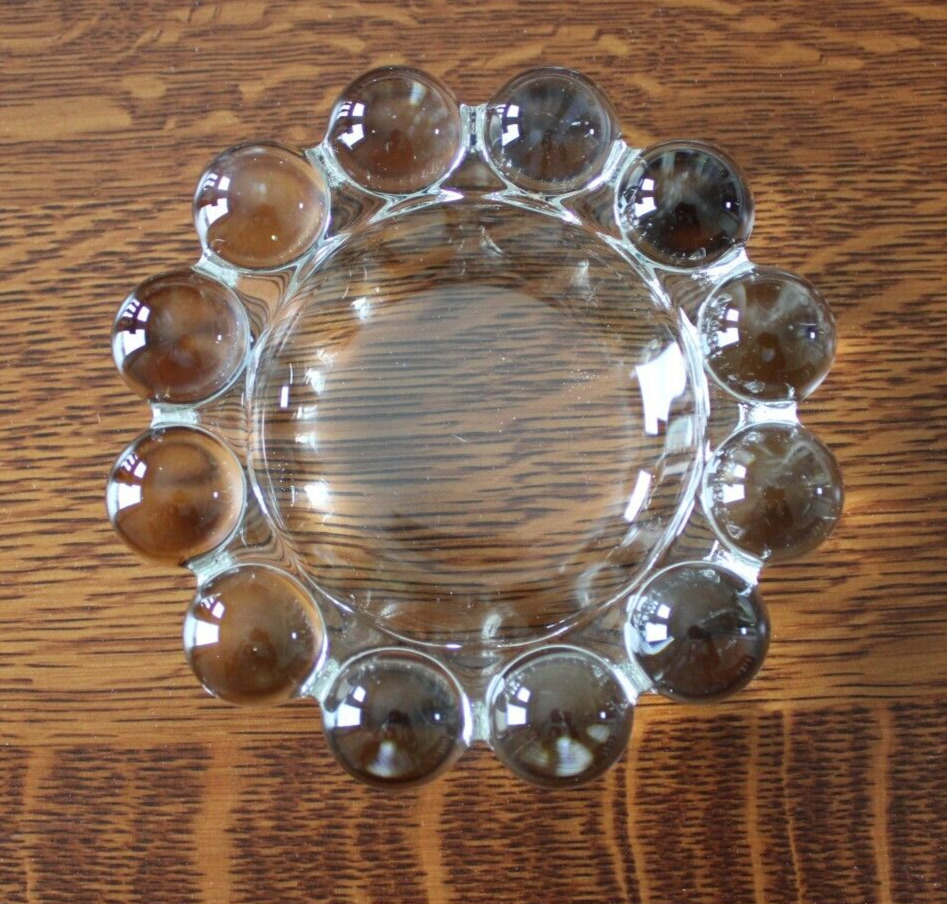 Vintage Anchor Hocking Boopie Bubble Clear Glass Ashtray 5 Inch READ