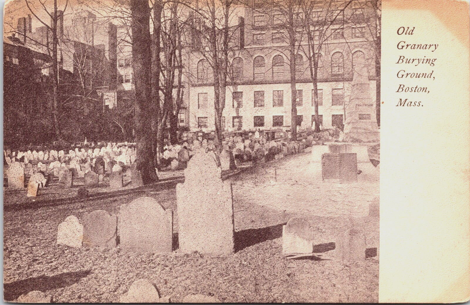 Old Granary Burying Ground, Boston Mass, UDB, Unposted