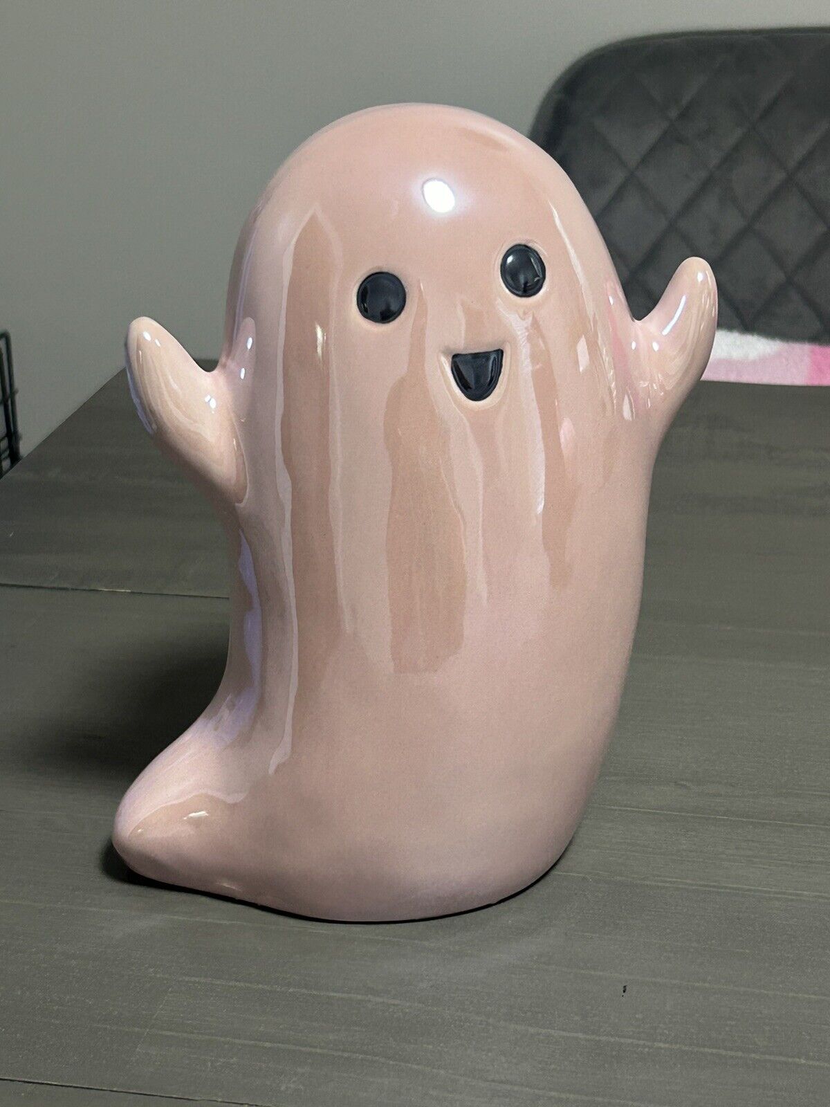 Viral Tok Halloween Ghoul Pink Ghost Tik Ceramic Pottery Iridescent Luster 