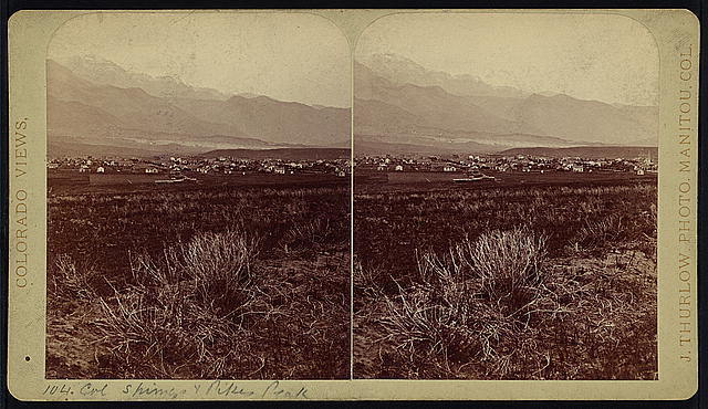 Photo of Stereograph,Colorado Springs,CO,Pike\'s Peak,Mountains,Landscape,c1875