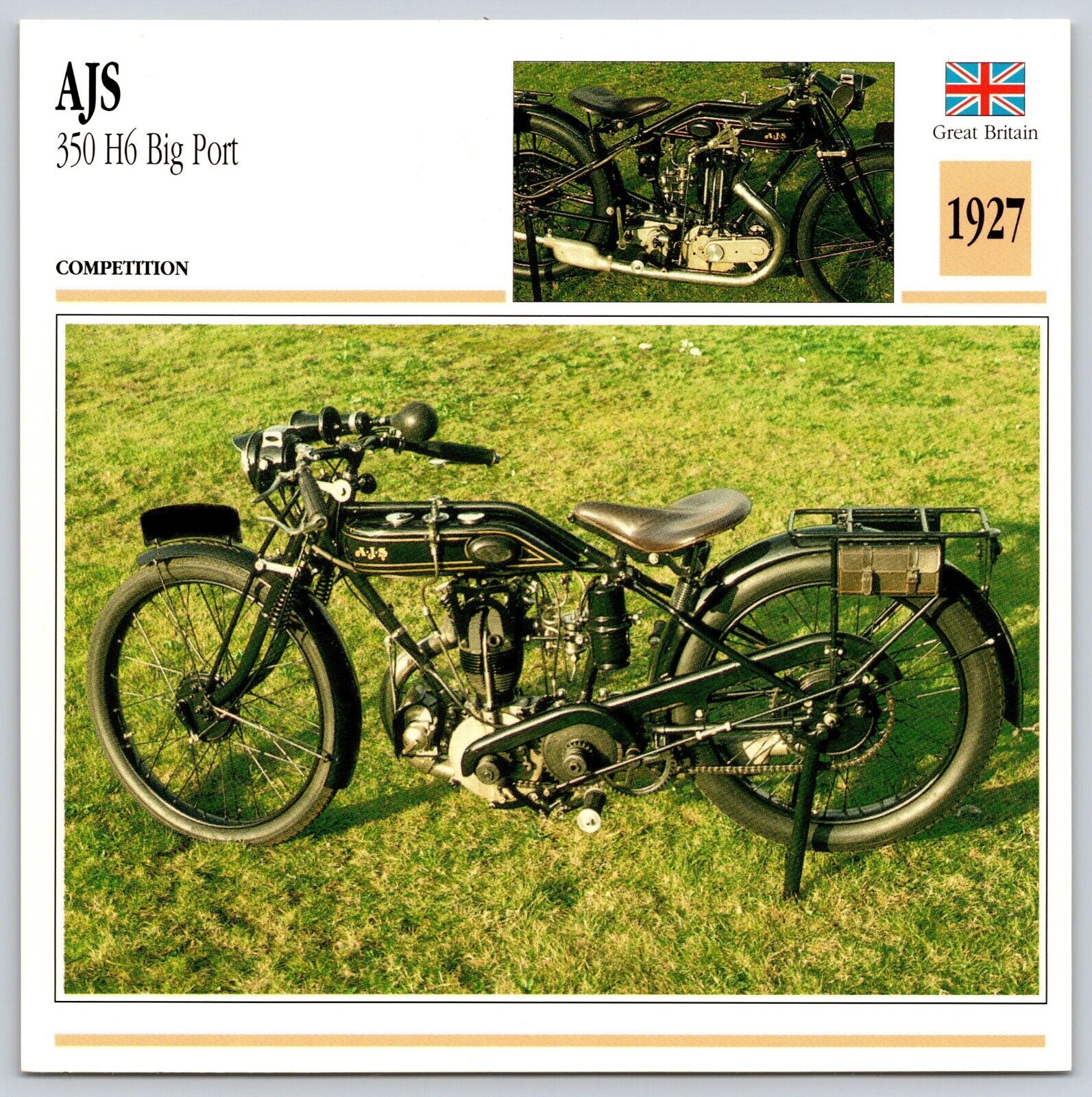 AJS 350 H6 Big Port 1927 Great Britian Edito Service Atlas Motorcycle Card