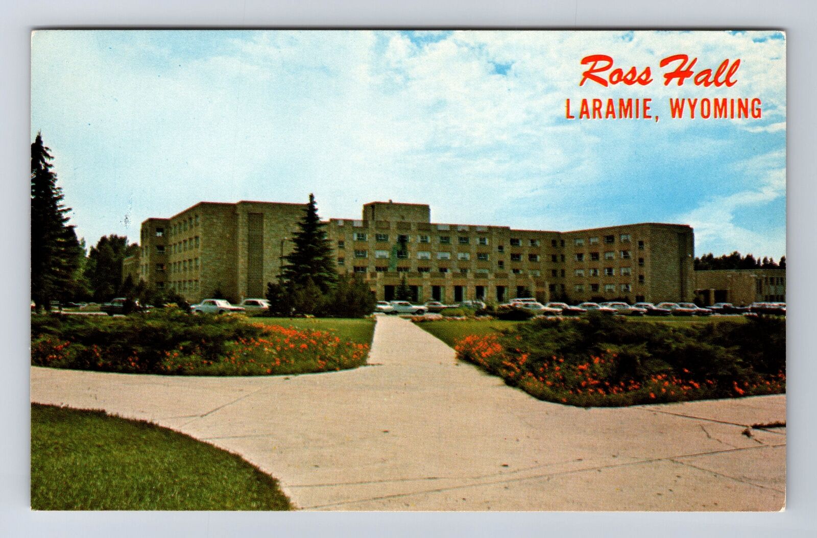 Laramie WY- Wyoming, Ross Hall, Antique, Vintage Postcard