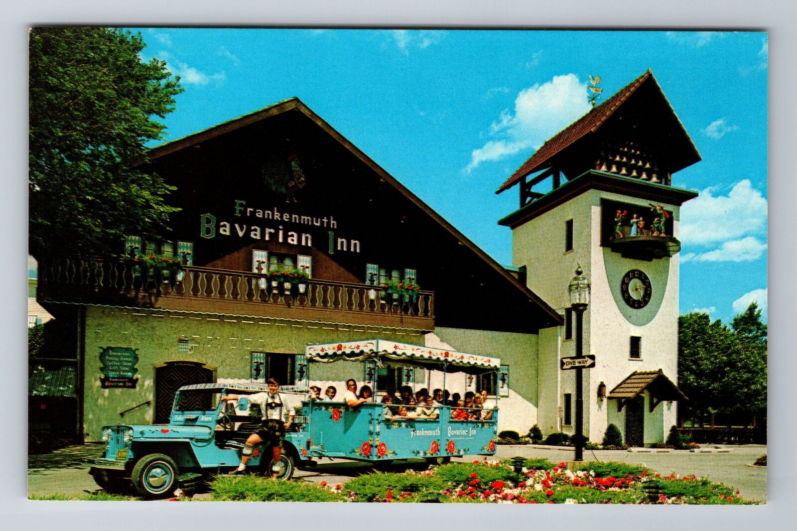 Frankenmuth MI-Michigan, Bavarian Inn, Glockenspiel Tower, Vintage Postcard