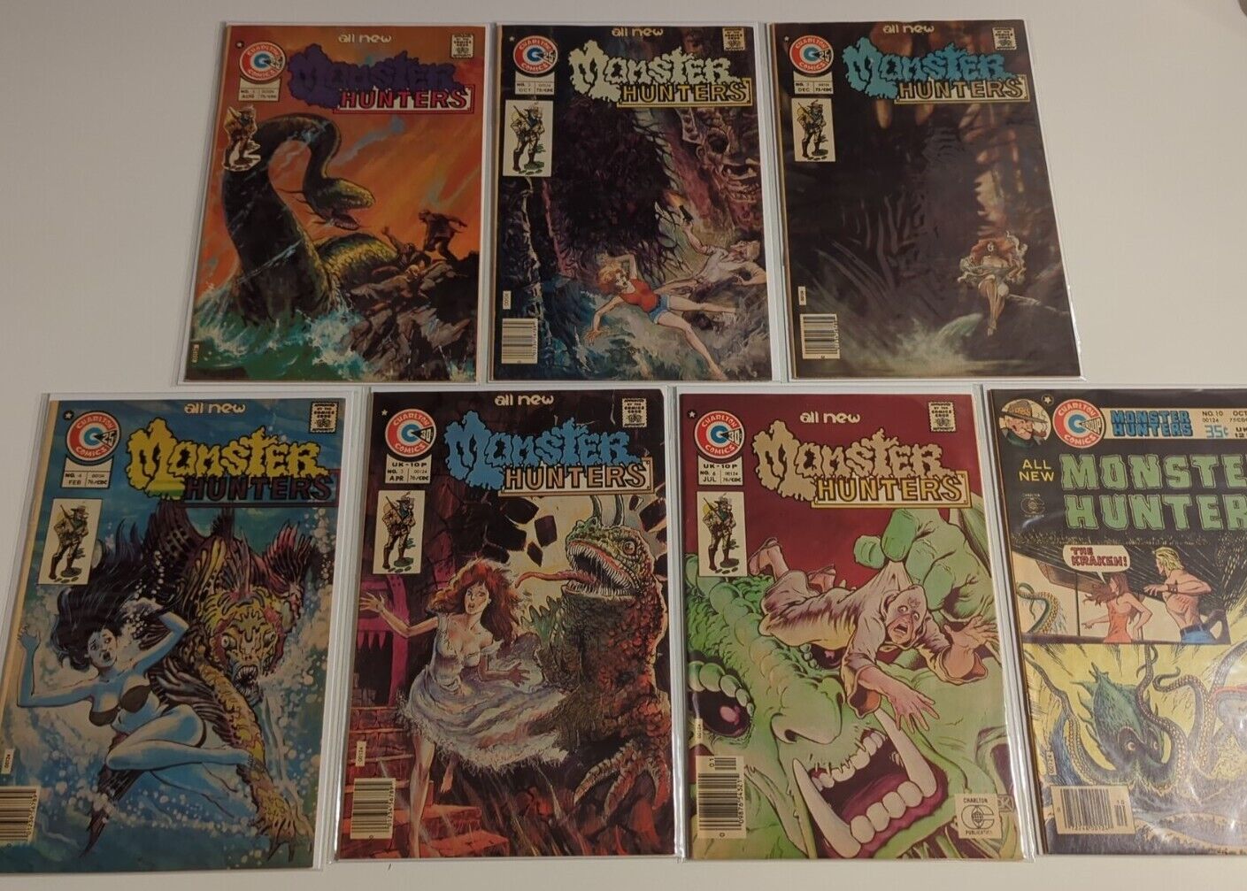 MONSTER HUNTERS #1-6 , 10 Charlton Comics 1975 Comic Lot 7 Issues NICE
