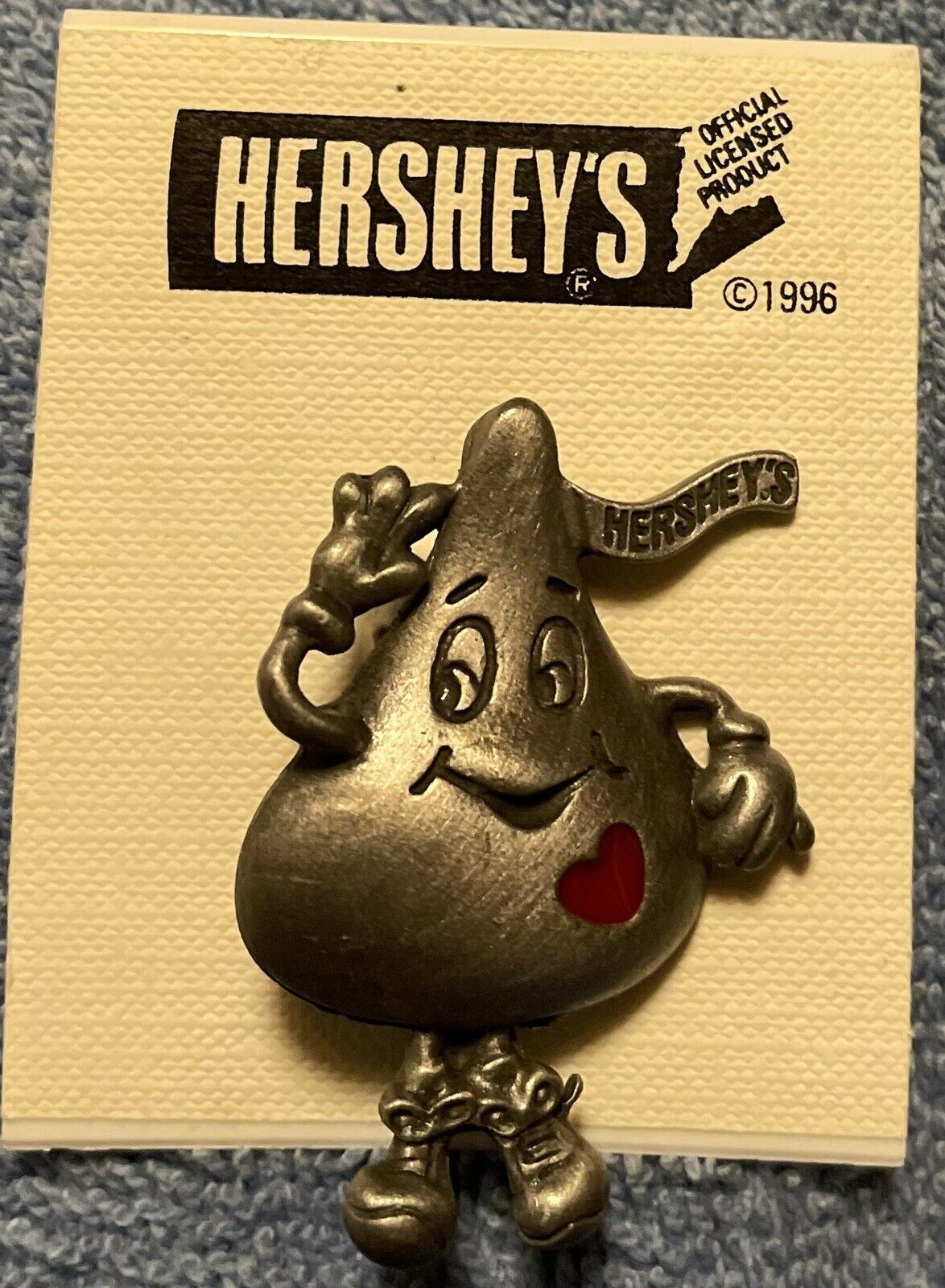 Hershey’s Kiss Pewter Vintage Pin 1996 Licensed By Walter Heimler