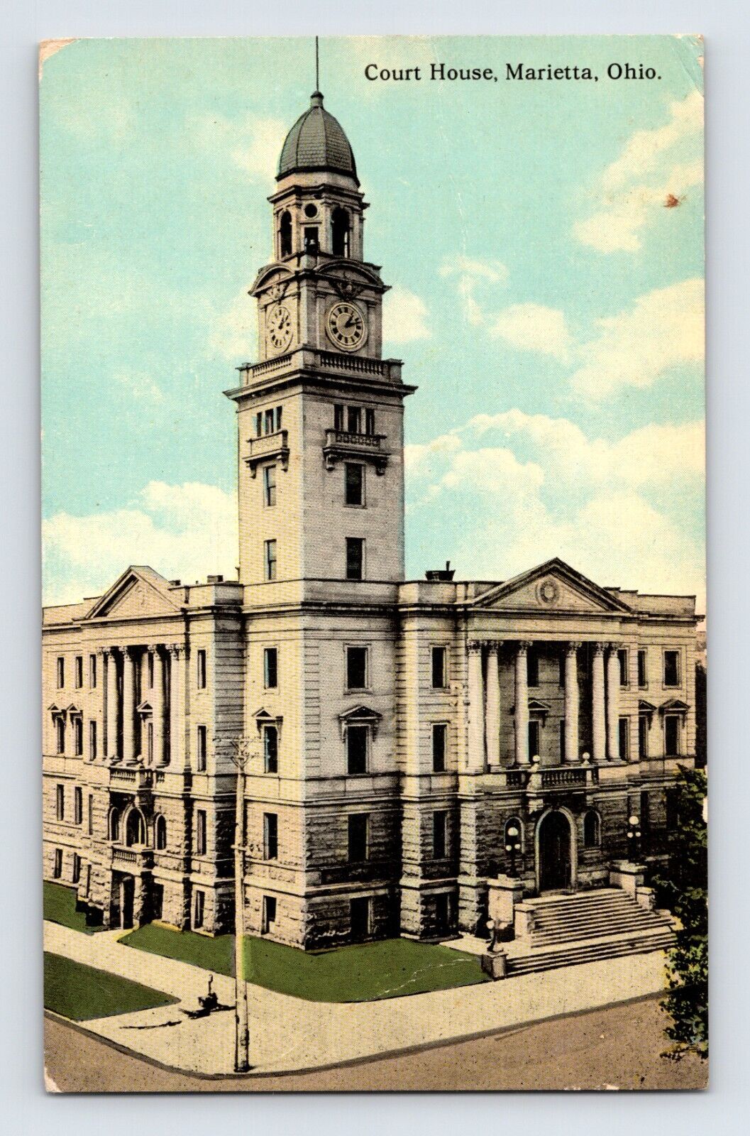 Postcard Ohio Marietta Oh Court House 1910s Posted Divided Back
