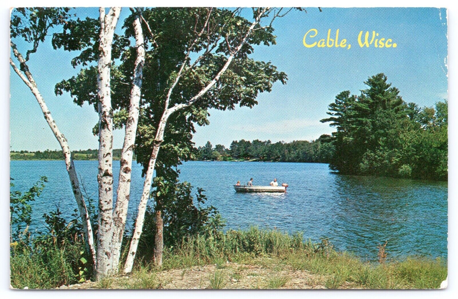 c1962 Cable Wisconsin WI Bayfield County Beautiful Scenery Good Fishing Postcard