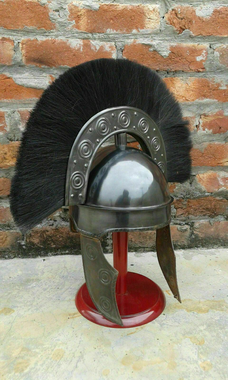 Medieval Roman Helmet LARP Reenactment Open Battle Dark Warrior Helmet Best Gift