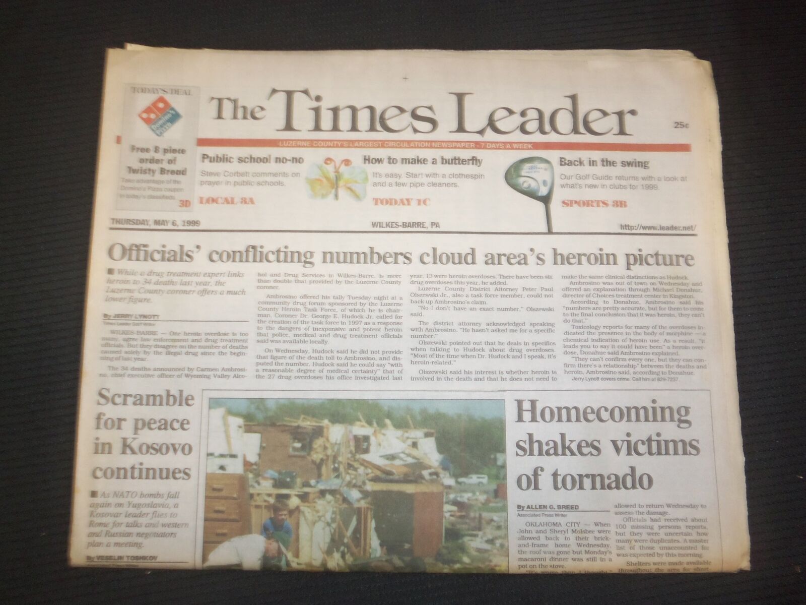 1999 MAY 6 WILKES-BARRE TIMES LEADER - SCRAMBLE FOR PEACE IN KOSOVO - NP 7465