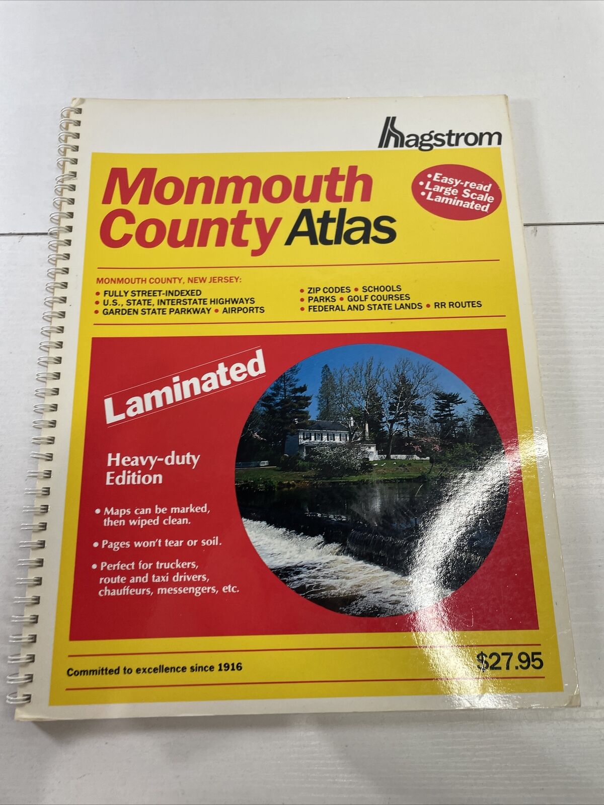 Monmouth County Atlas   Full Size Spiral  LARGE SCALE LAMINATED 