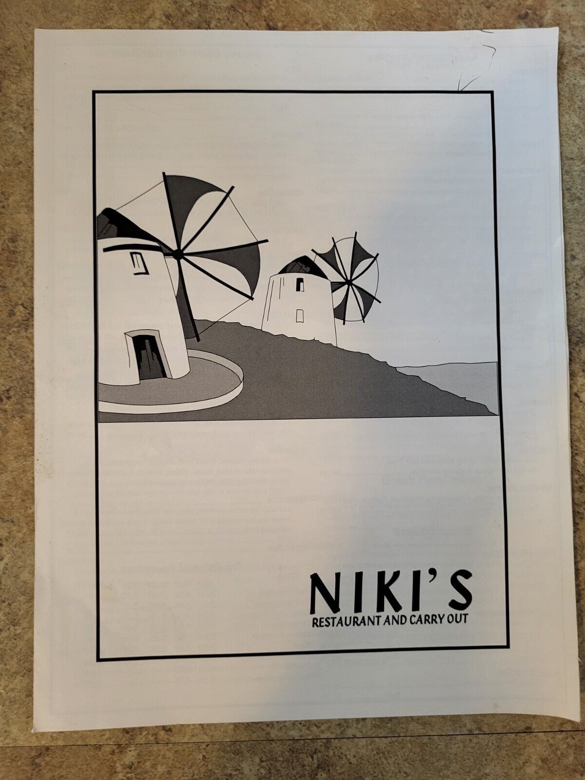 Niki\'s Restaurant And Carry Out Menu