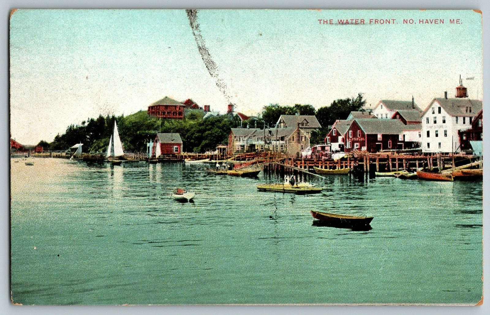 Water Front, No. Haven Maine ME - Vintage Postcard - Posted 1910