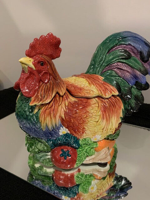 FRITZ AND FLOYD ROOSTER COOKIE JAR  12\