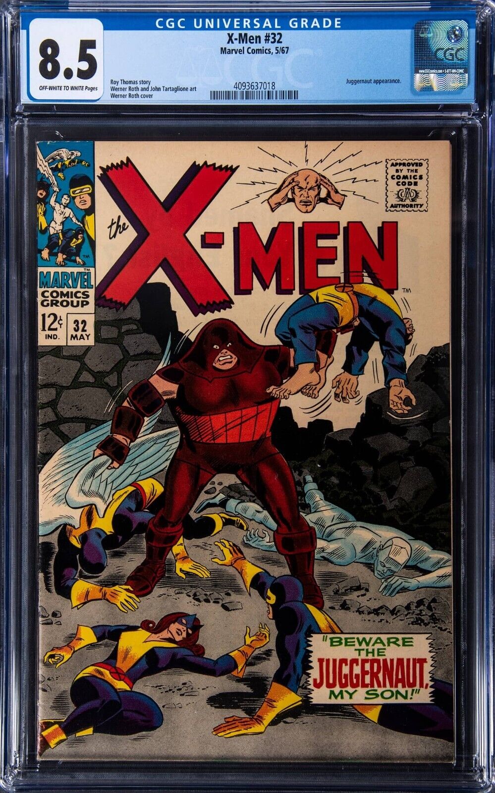 1967 Marvel The X-Men #32 CGC 8.5 Juggernaut Appearance