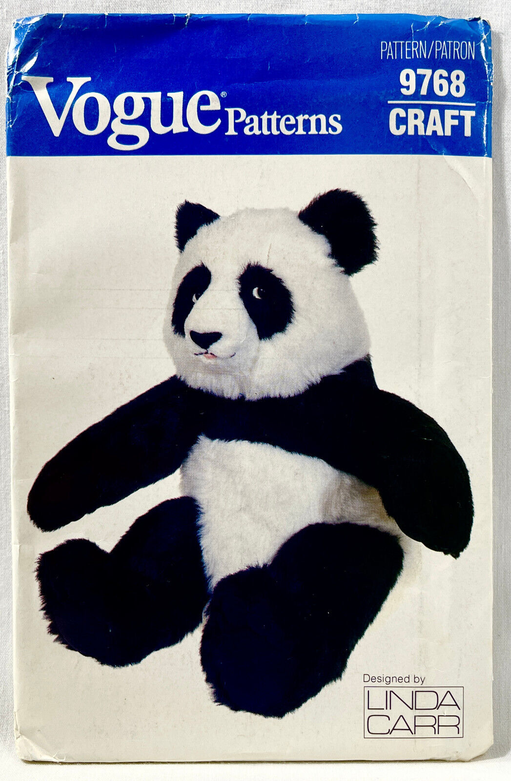 1986 Vogue Sewing Pattern 9768 Stuffed Panda Bear 19\