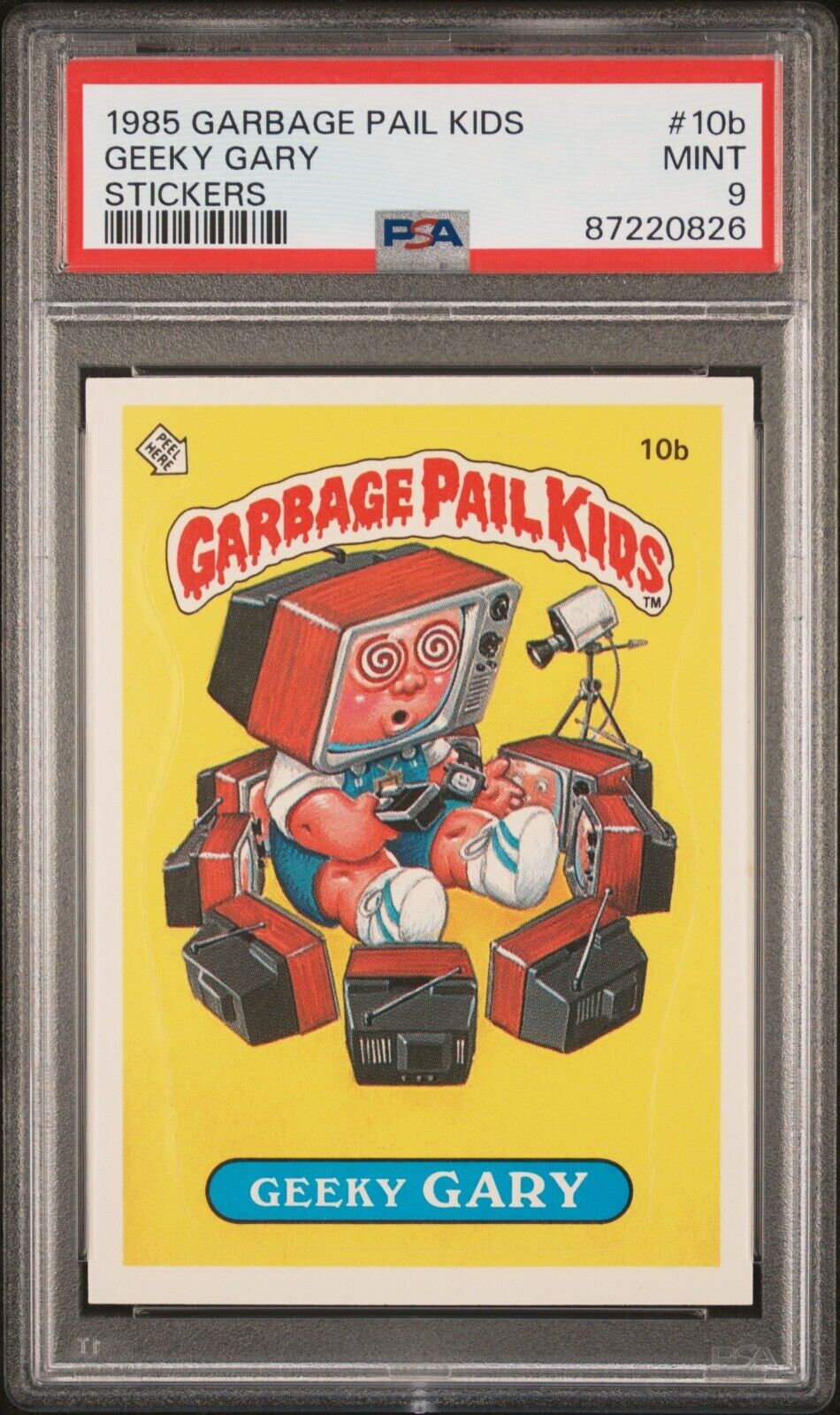 1985 Topps OS1 Garbage Pail Kids Series 1 Geeky Gary 10b Matte Card PSA 9 MINT