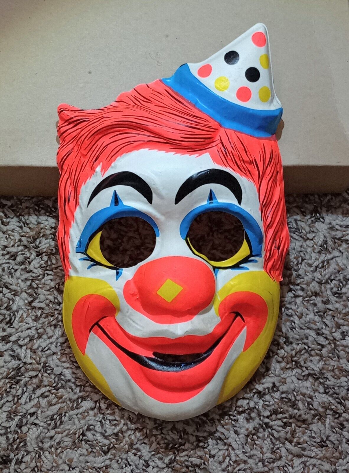 Vintage- 1960s/1970s- Collegeville Clown Halloween Mask - Not Ben Cooper 