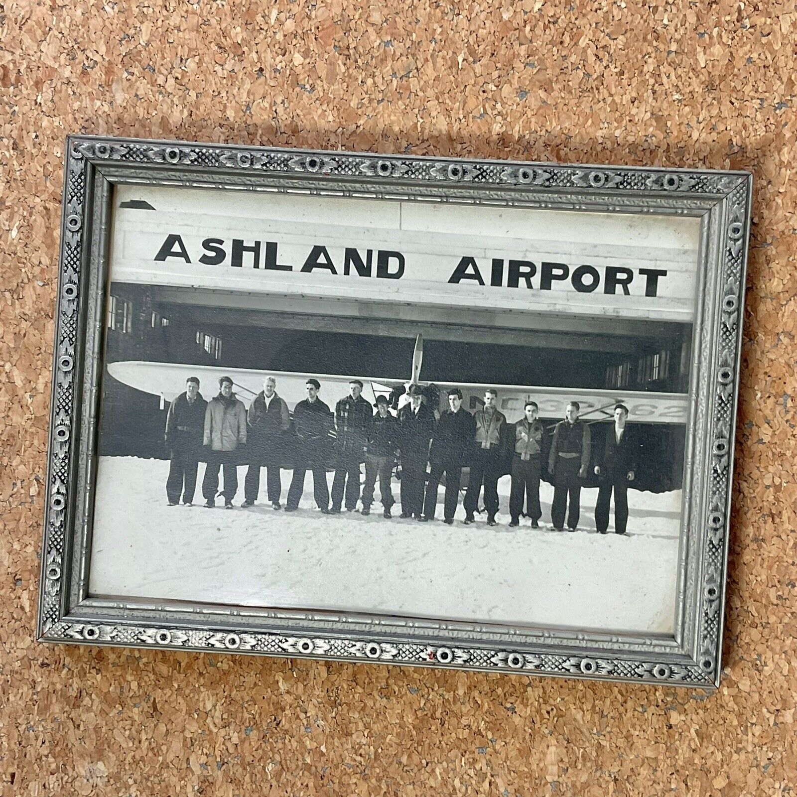 1940s Aviation Framed Photo ~ Ashland Airport ~J3 Piper Cub ~Vintage Pilots Club