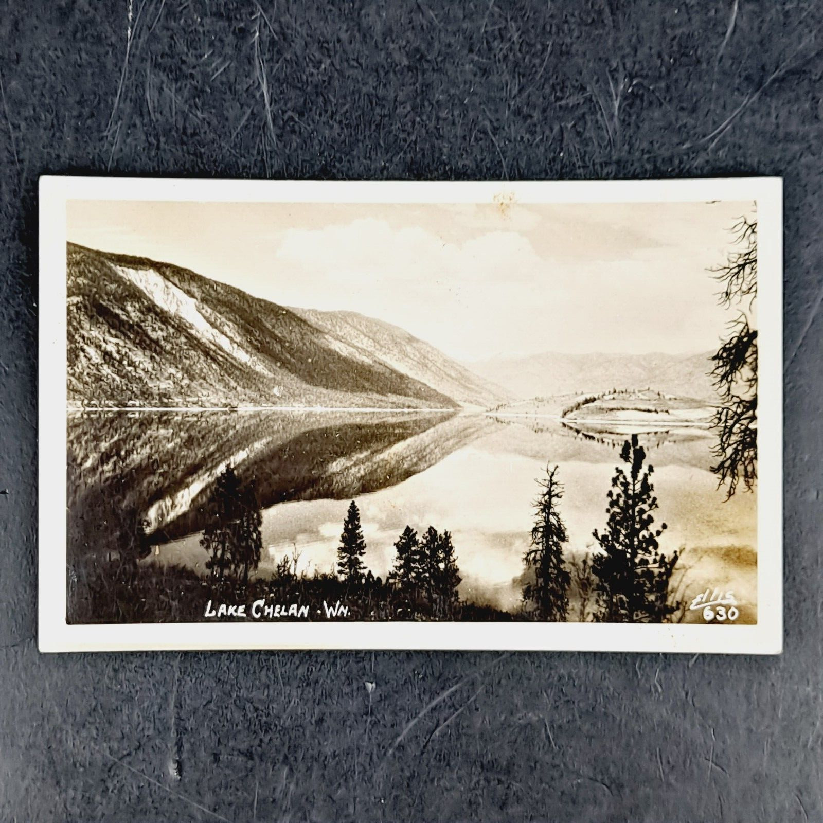 VINTAGE 1940\'S REAL PHOTO POST CARD LAKE CHELAN, WA WHITE BORDER RPPC POSTCARD