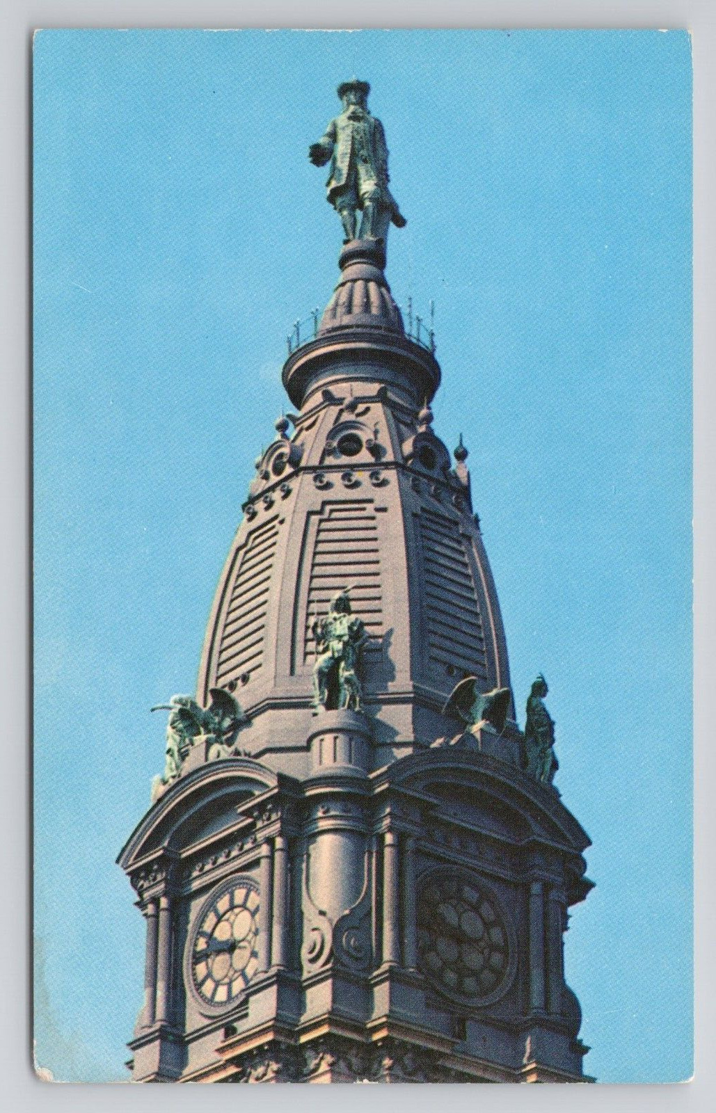 Statue Of Wm. Penn Atop City Hall Tower Philadelphia, Pa Postcard 4095