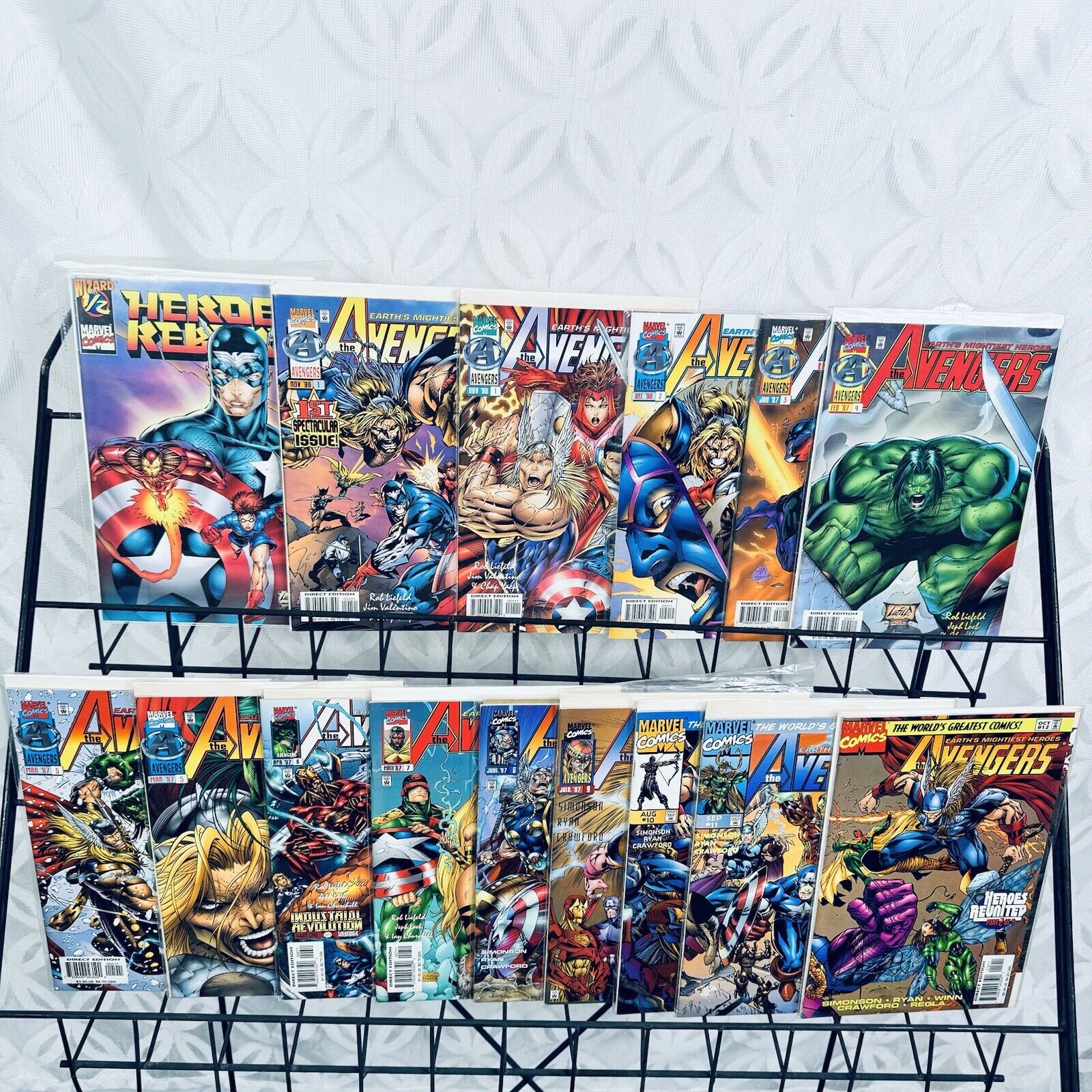 Avengers Volume 2 1-13 Set & Heroes Reborn 1/2 Lot 1996 Variants