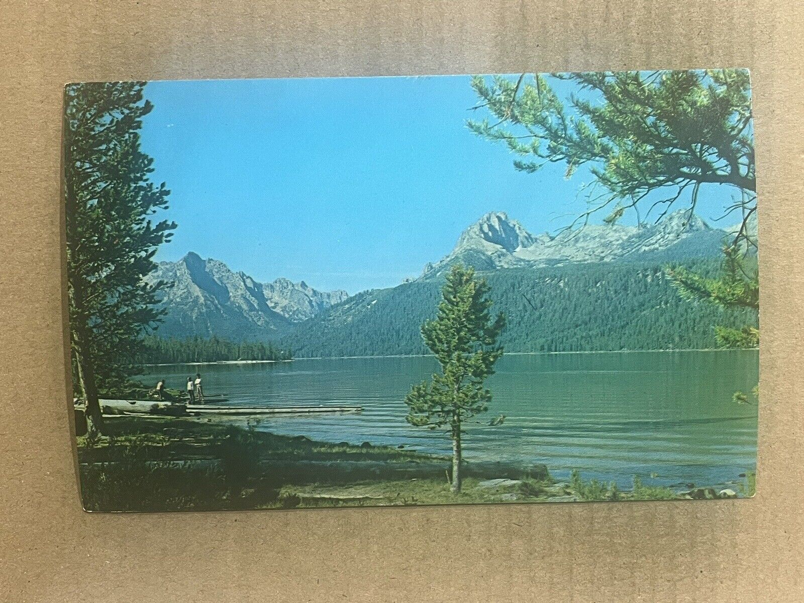 Postcard Redfish Lake Stanley ID Idaho Scenic Mountains Vintage Roadside PC