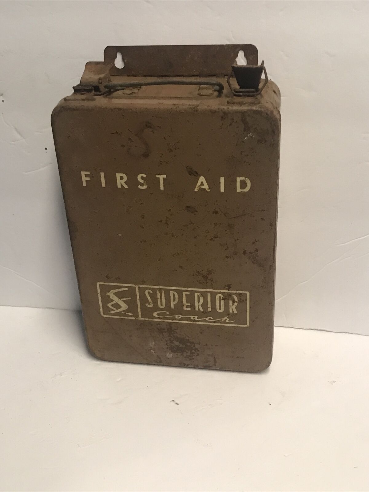 Vintage Superior Coach Metal First Aid Kit Rustic Look