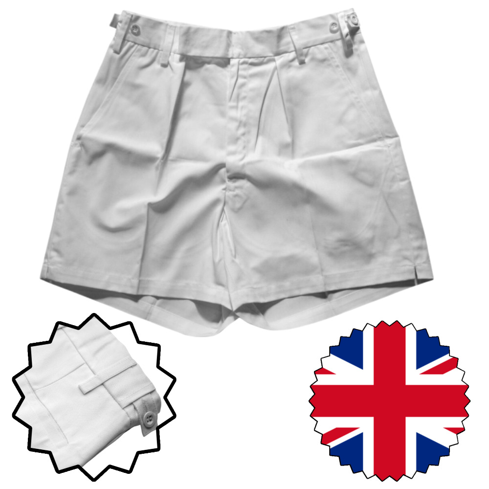 Genuine British Army Royal Navy Shorts White PTI Tri-Servic Mens Shorts