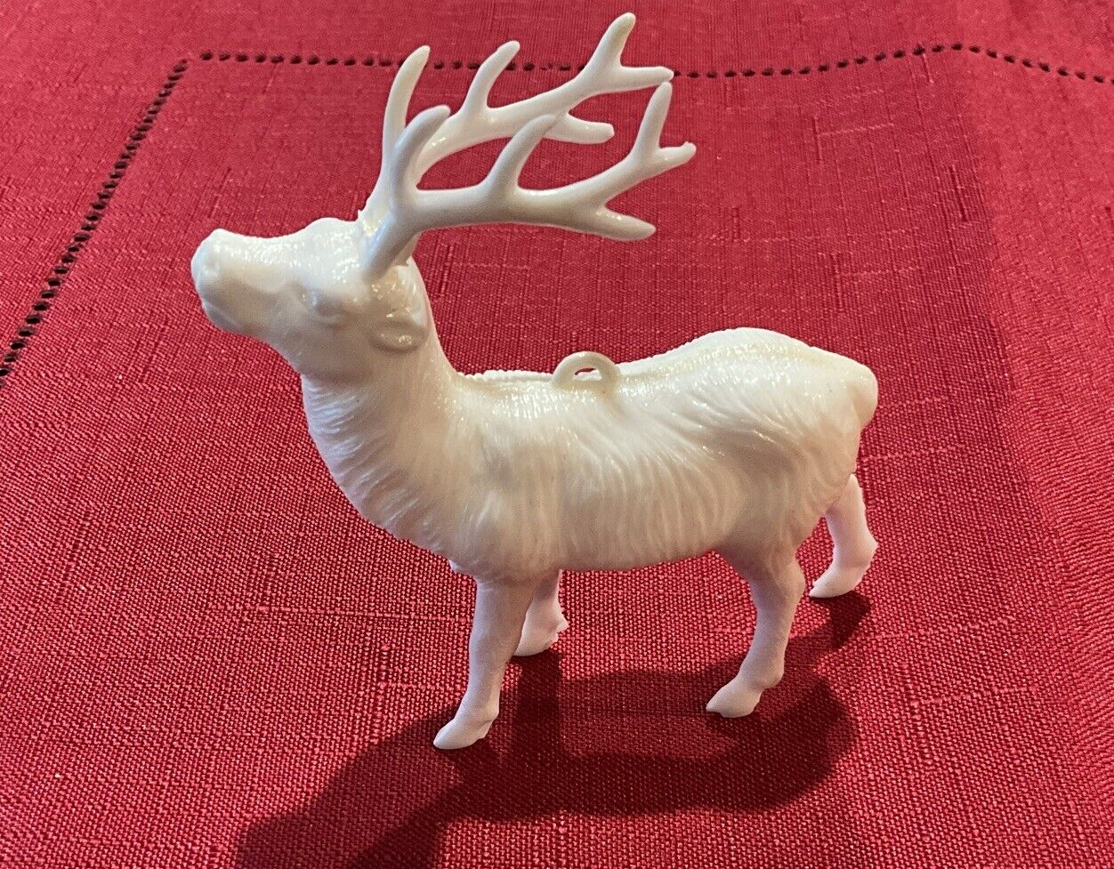 Vintage 1959’s Hard Plastic Christmas Sled White Reindeer