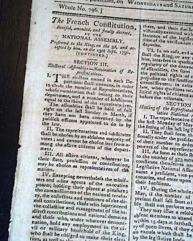 Benjamin Franklin French Constitution Josiah Harmar Military Regiment 1791 News