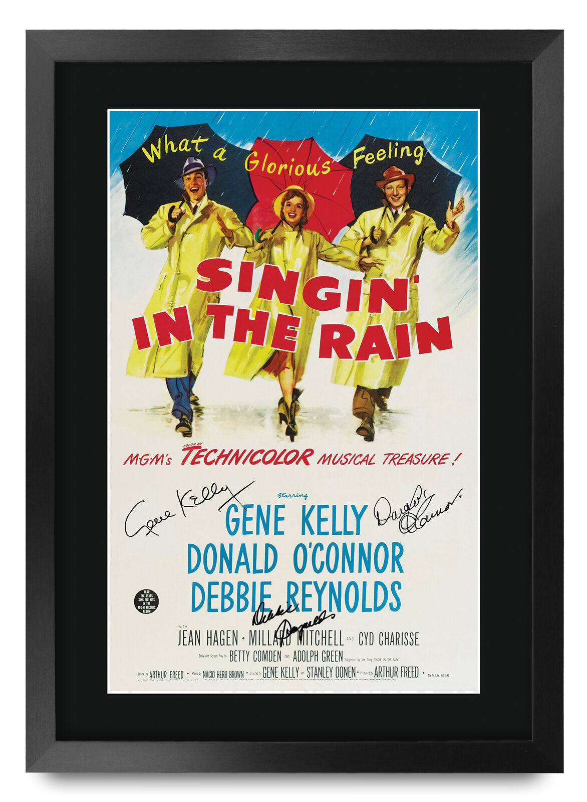 Singin in the Rain A3 Framed Gene Kelly Poster Signed Photo Print for Movie Fan