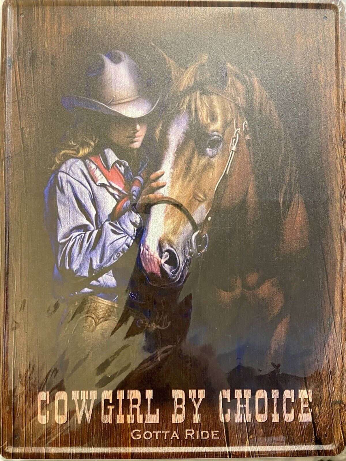 11”X16” Cowgirl By Choice Tin Sign