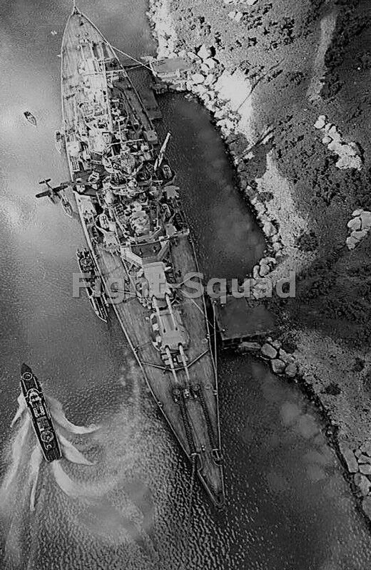 WW2 Picture Photo Bismarck largest battleship ever built by Germany harbor 3035