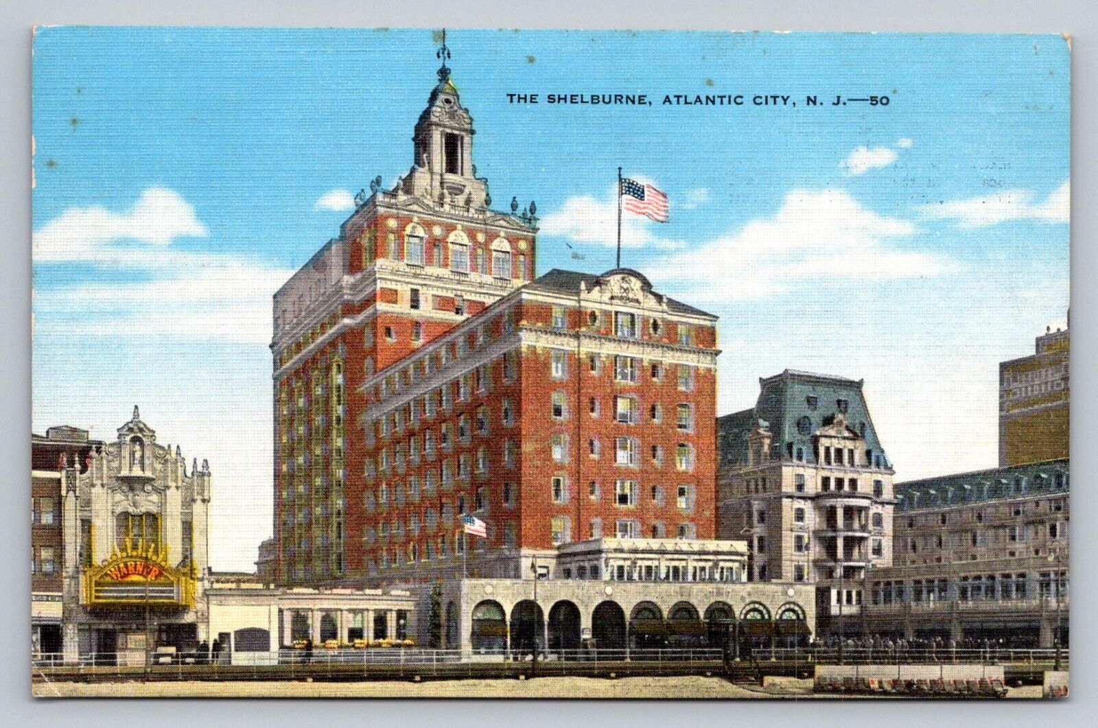 Postcard New Jersey Atlantic City The Shelburne Hotel  Linen 1946  E935