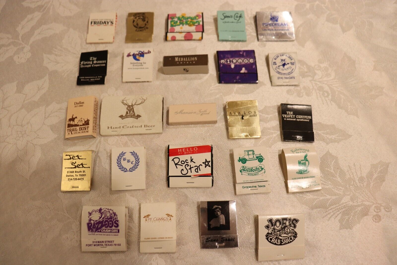 Lot Of 24 Vintage Dallas TX Area Matchbooks Matches Bars Restaurants Clubs Hotel