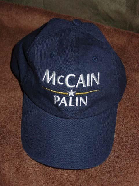 RARE  - John McCain & Palin : 2008 Blue Republican GOP Presidential Race Hat Cap