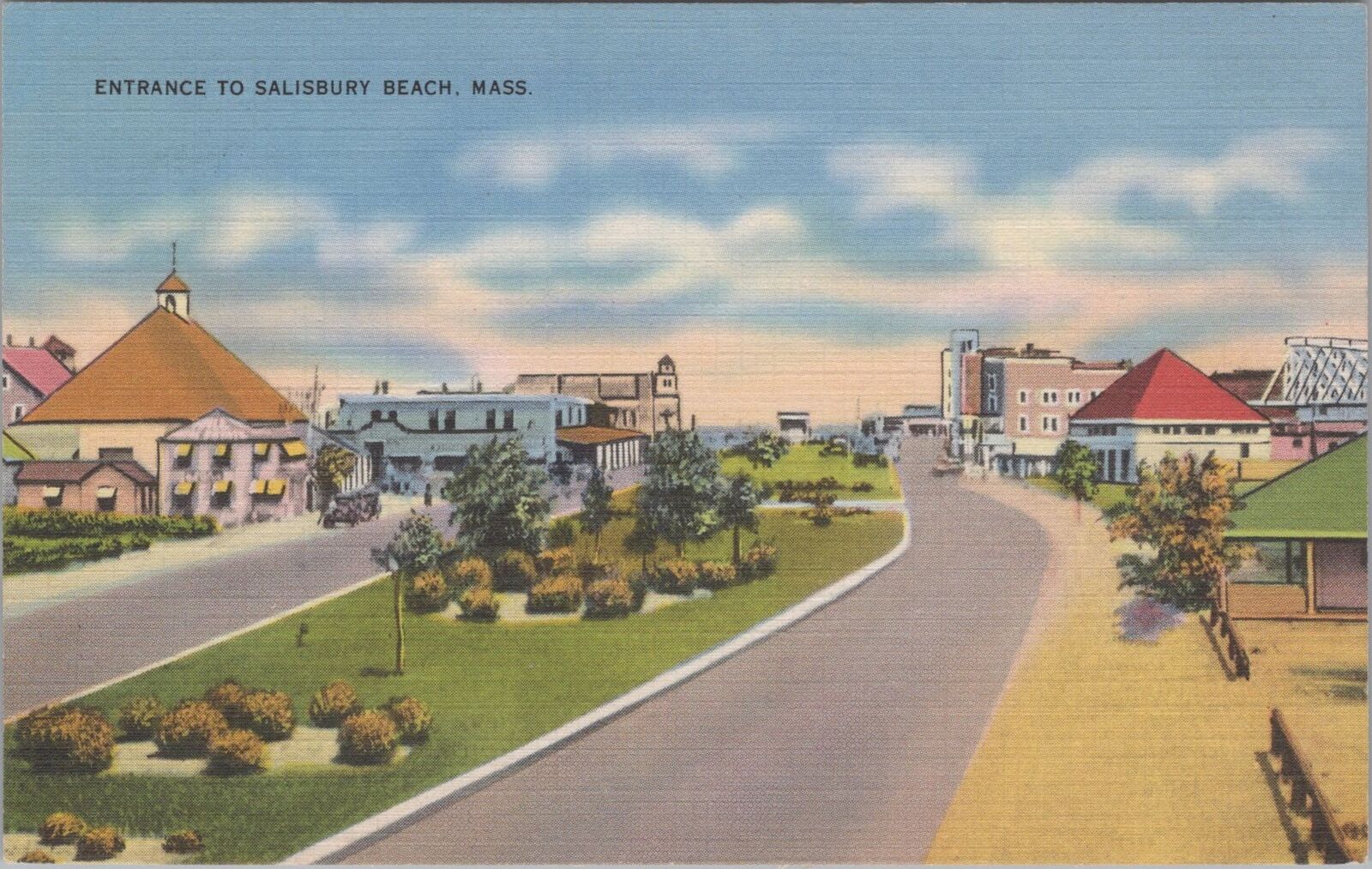 Entrance to Salisbury Beach Massachusetts Postcard