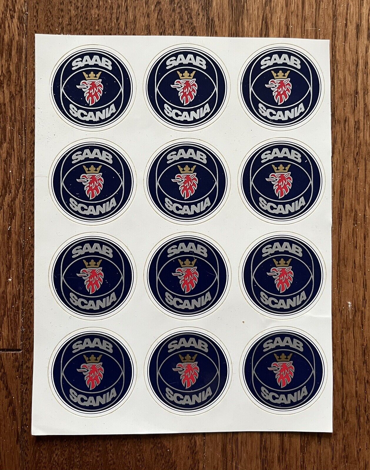 Vintage SAAB SCANIA Stickers Decals - 1.5” - Sheet of 12