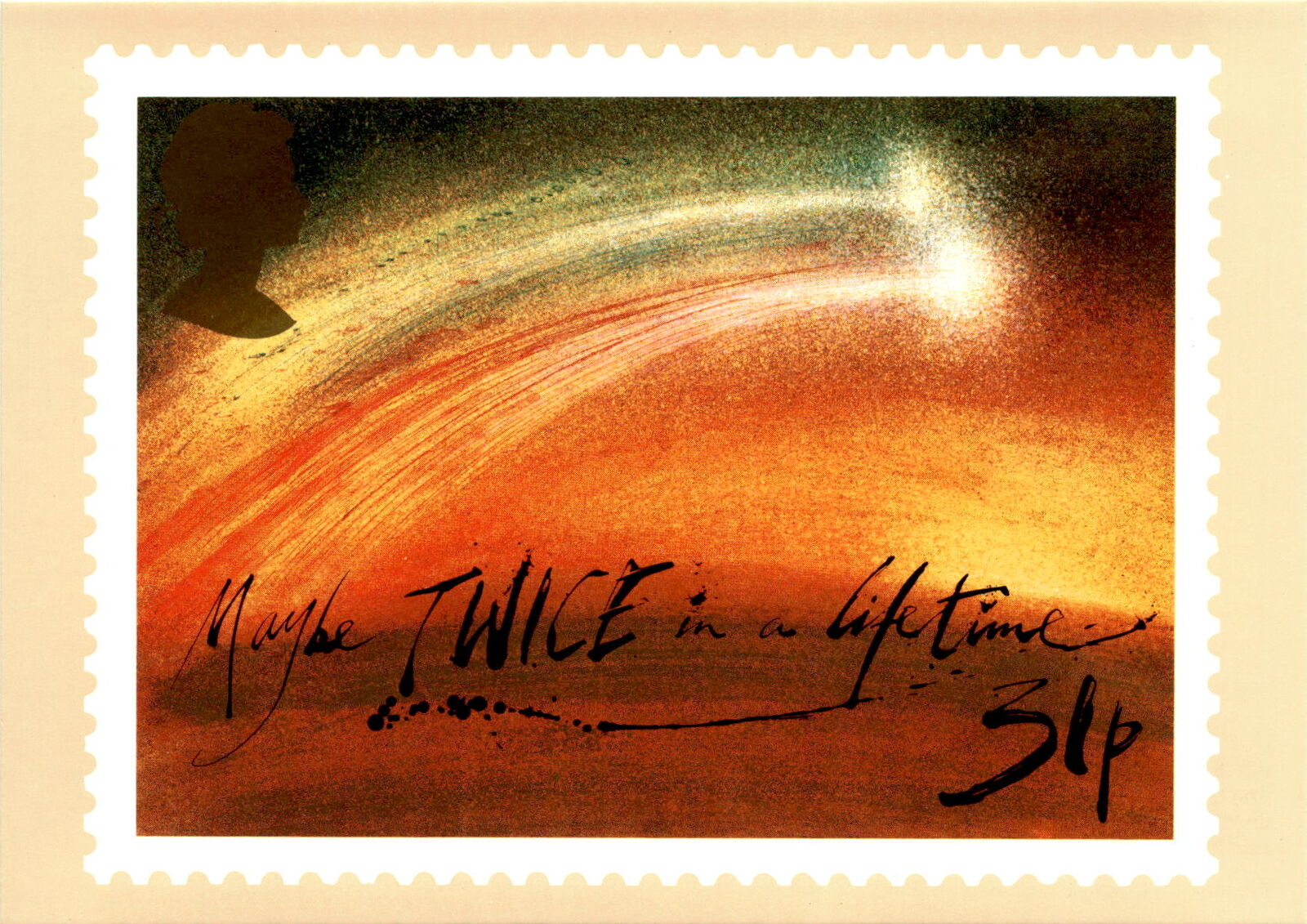 Rare Halley\'s Comet Stamp Postcard, 1986 Collectible