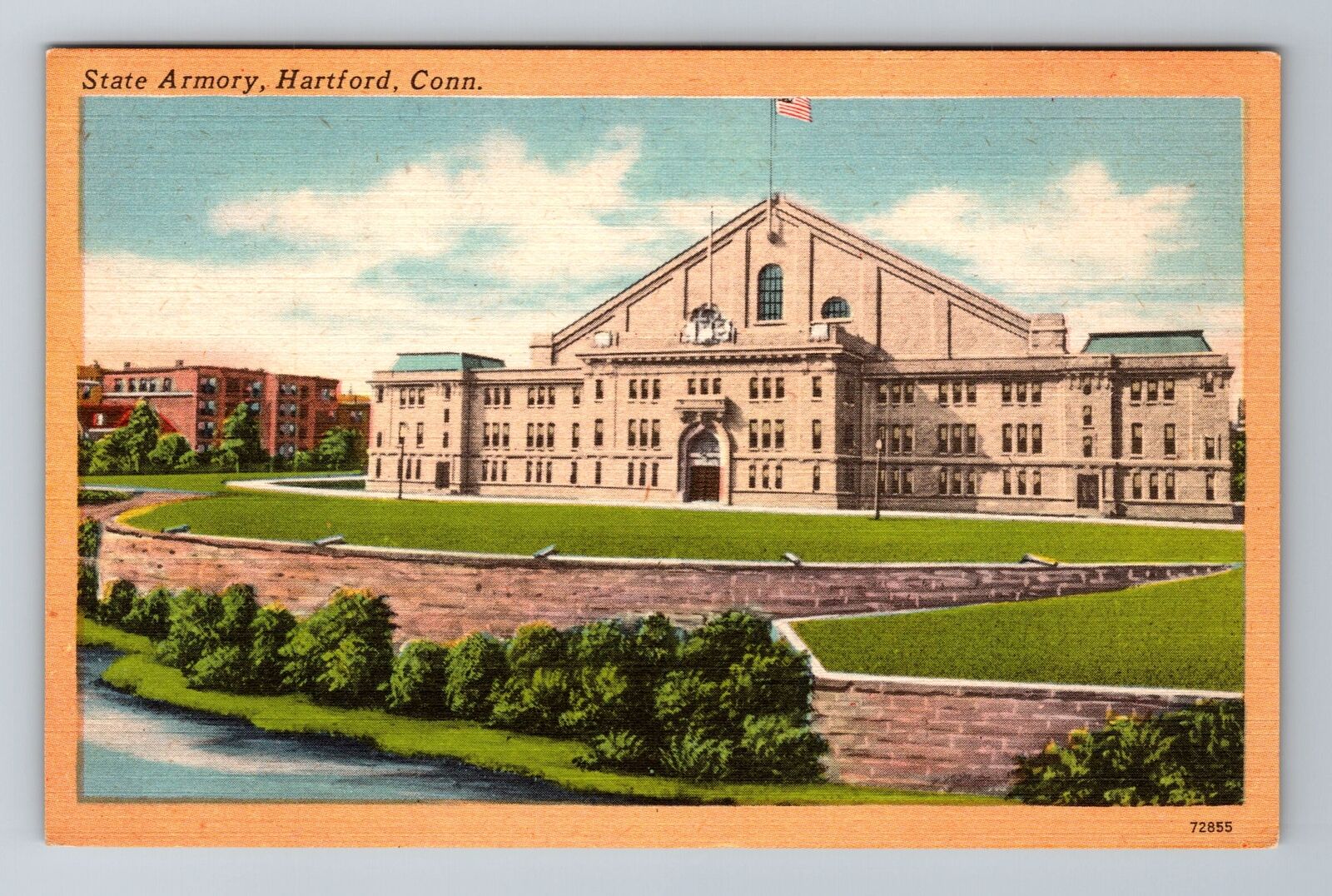 Hartford CT-Connecticut, State Armory, Antique, Antique Vintage Postcard