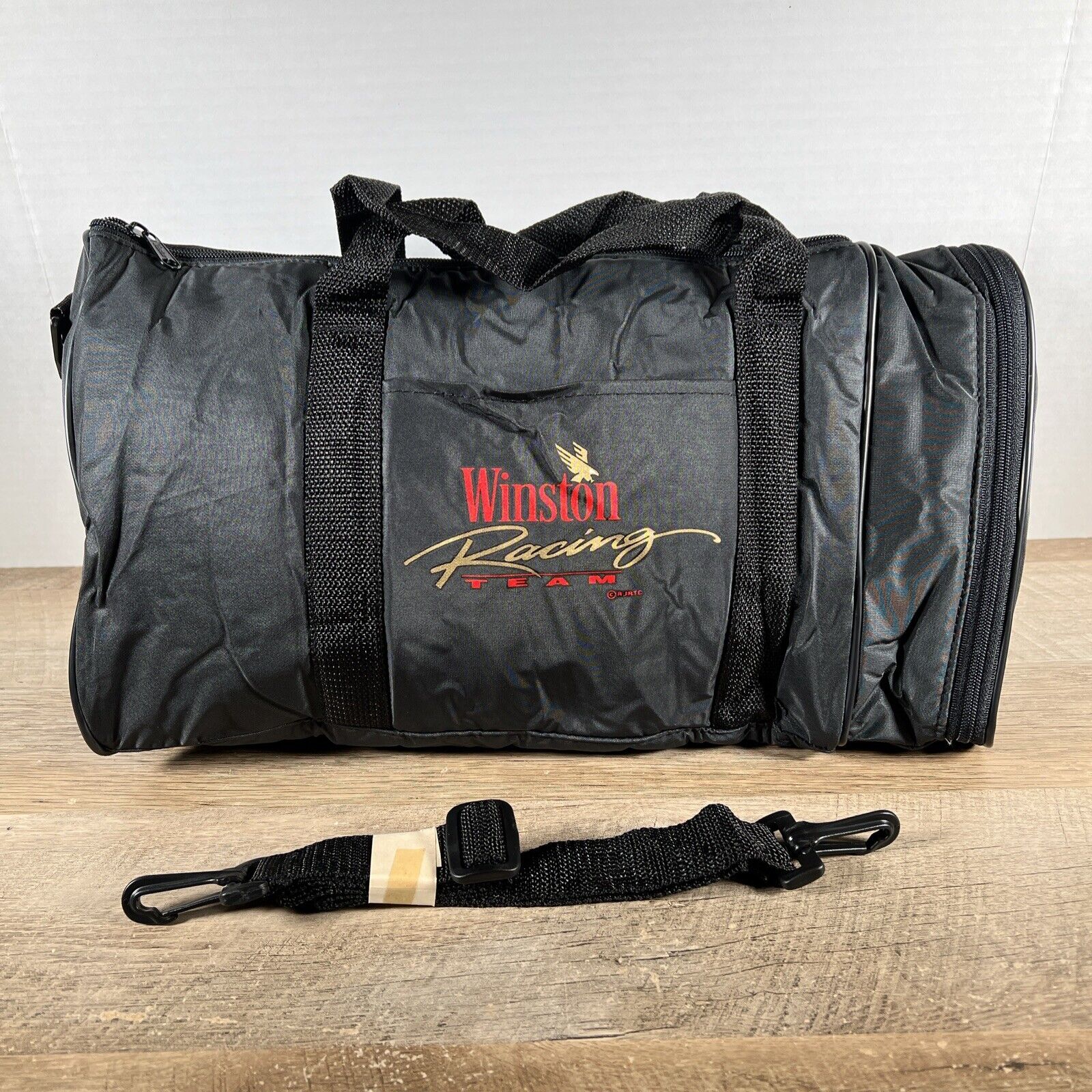 VTG 90s Winston Cigarettes Racing Team Duffel Gym Travel Bag 22”X 10” NASCAR