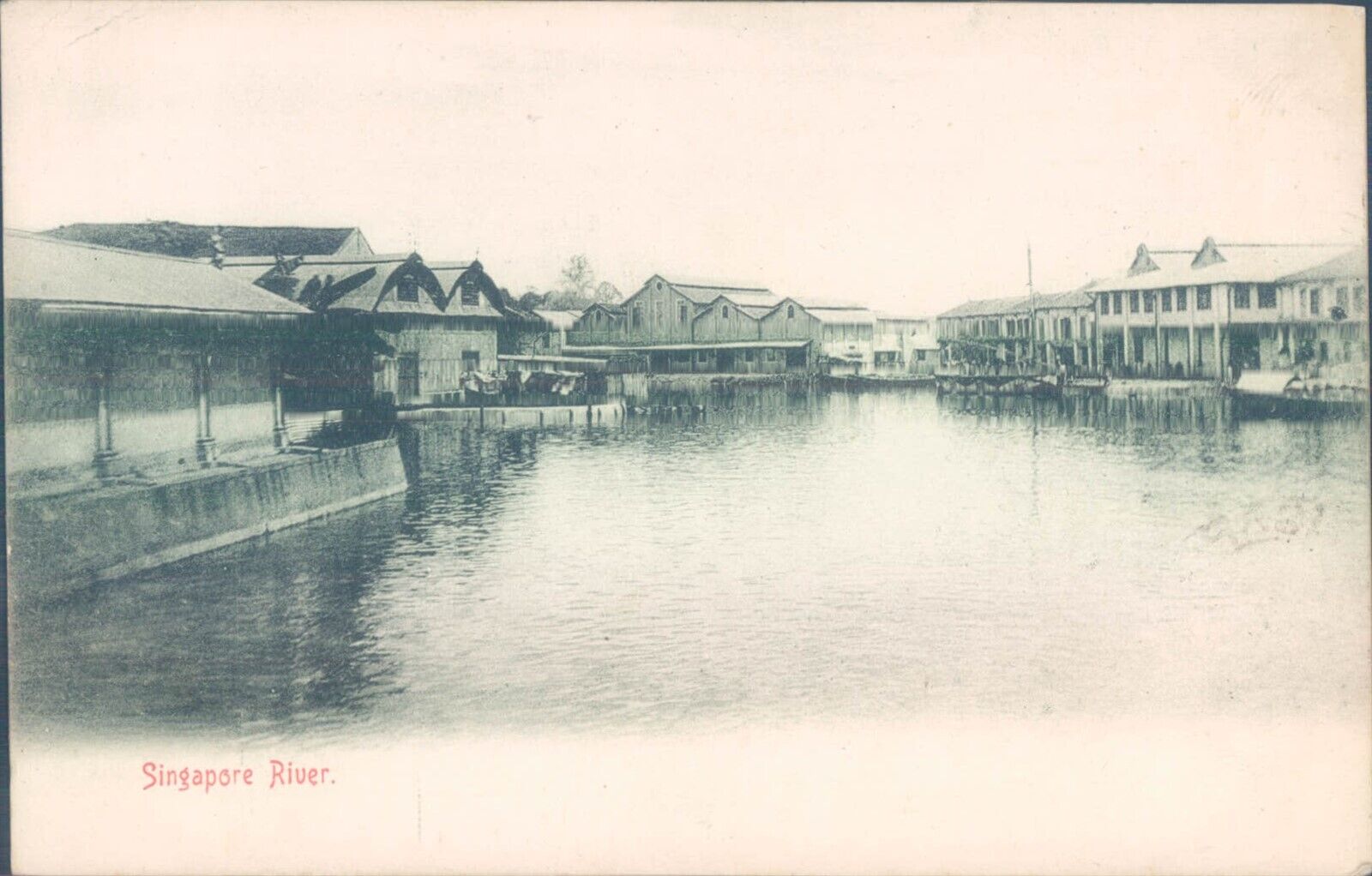 SINGAPORE river 1900s litho PC