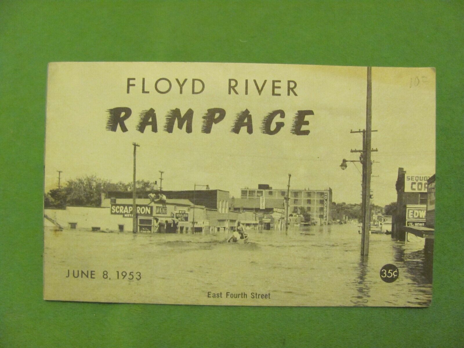 Floyd River Rampage June 8, 1953, Photo View Vintage Booklet Sioux City IA.