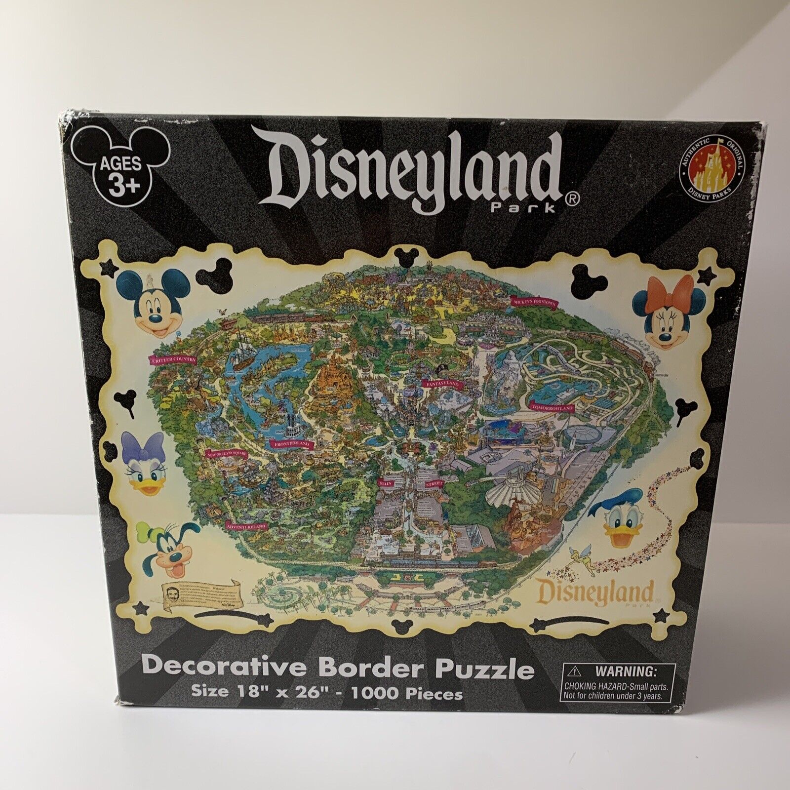 Disneyland Park Map Decorative Border 1000 Piece Puzzle 18”x26” READ DESCRIPTION