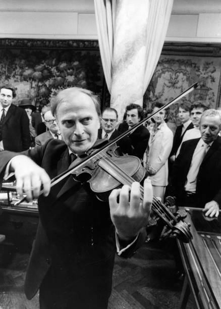 Yehudi Menuhin American-born British violinist playing a Strad- 1971 Old Photo