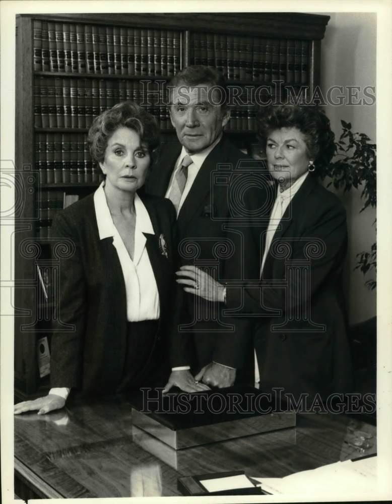 1986 Press Photo Jean Simmons, Gene Barry, Barbara Hale in \
